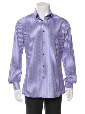 Alexander McQueenand Striped Men's Dress Shirt With Skulls